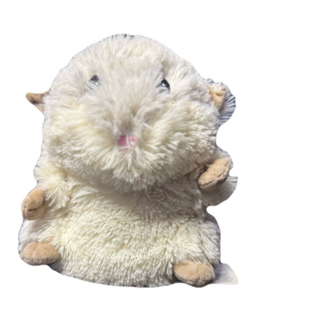 WARMIES Large Cozy Plush Brown and White Hamster